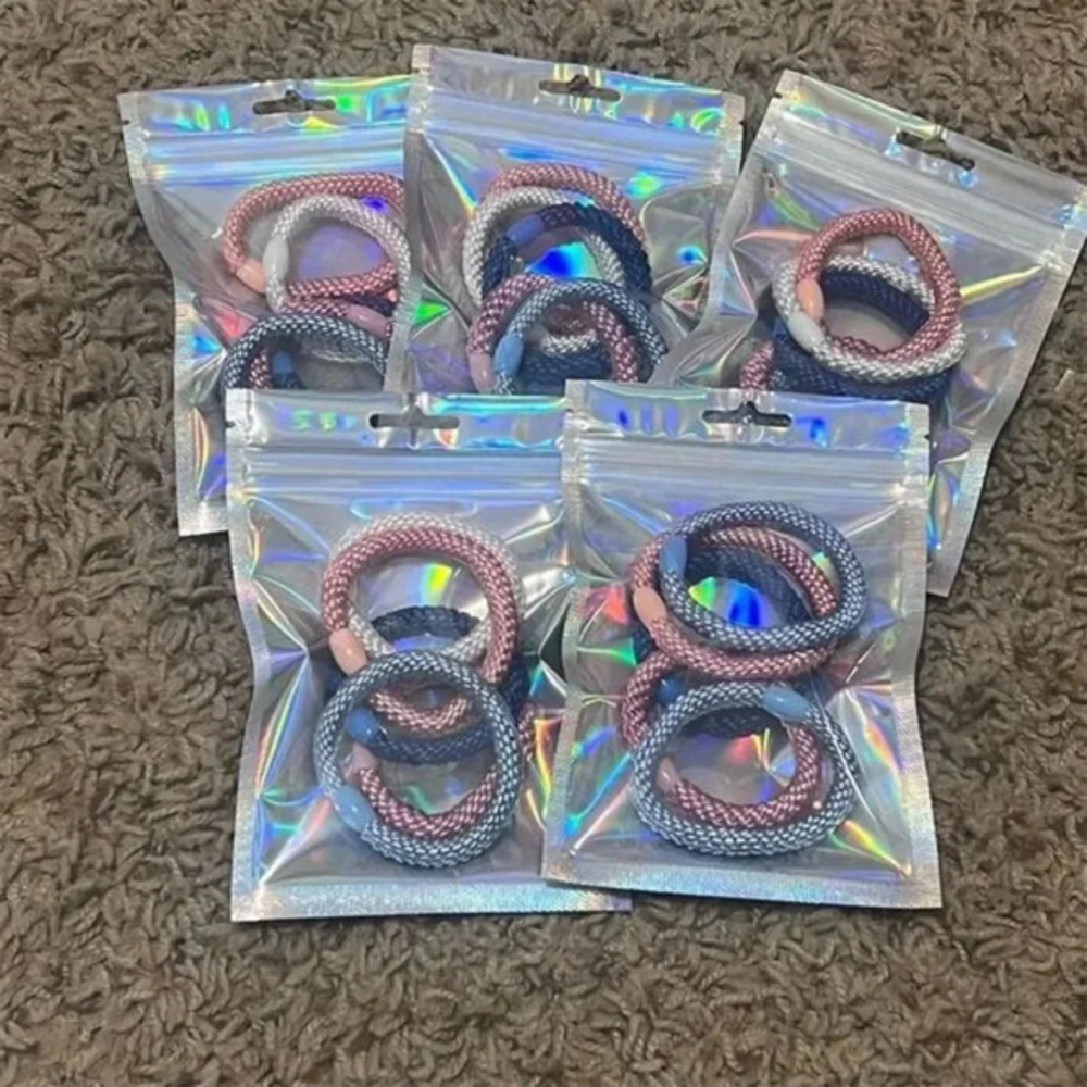 Pack of 5  Thick Hair Tie Bracelets Unisex Ponytail Holders